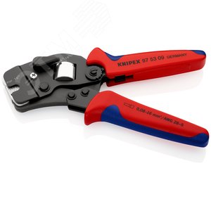 Пресс-клещи для контактных гильз квадратный обжим 1 гнездо гильзы контактные 008-10+16мм (AWG 28-5) двойные концевые гильзы до 2х6мм (2хAWG 8) L=190мм черные двухкомпонентные рукоятки - фото 3