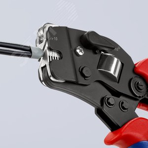 Пресс-клещи для контактных гильз квадратный обжим 1 гнездо гильзы контактные 008-10+16мм (AWG 28-5) двойные концевые гильзы до 2х6мм (2хAWG 8) L=190мм черные двухкомпонентные рукоятки - фото 11