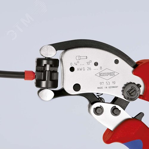 Пресс-клещи для контактных гильз DIN 46228 1+4, обжим трапециевидный, поворот 360 градусов, 0.14-10.0 мм2, длина 200 мм, SB, Twistor T - фото 6