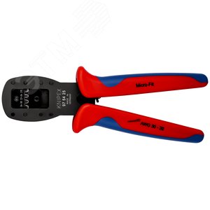 Пресс-клещи для миниатюрных штекеров параллельный обжим штекеры Micro-FiT™ Molex LLC кол-во гнёзд: 3 AWG 30-26/24-22/20 L-190 мм 2-компонентные рукоятки - фото 3