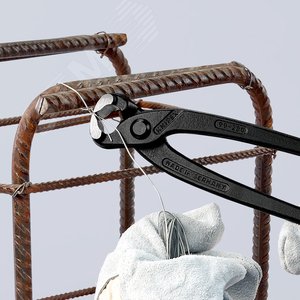 Клещи вязальные для арматурной сетки резка - проволока средней твердости 28мм твердая проволока 18мм режущая кромка 61 HRC / 25мм L=280мм черные - фото 4