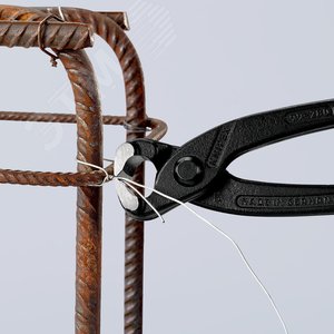 Клещи вязальные для арматурной сетки резка - проволока средней твердости 28мм твердая проволока 18мм режущая кромка 61 HRC / 25мм L=280мм черные - фото 5