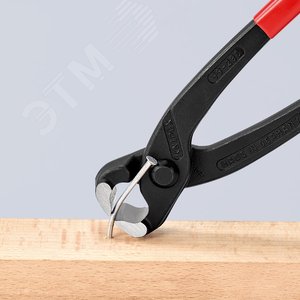 Клещи вязальные для арматурной сетки резка - проволока средней твердости 28мм твердая проволока 18мм режущая кромка 61 HRC / 25мм L=280мм черные обливные рукоятки - фото 7