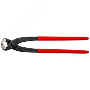 Клещи вязальные для арматурной сетки резка - проволока средней твердости 28мм твердая проволока 18мм режущая кромка 61 HRC / 25мм L=280мм черные обливные рукоятки - фото 3