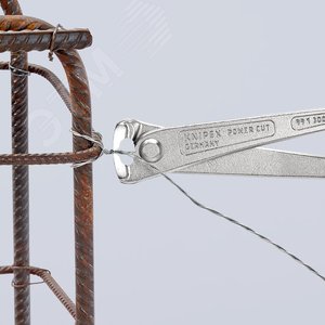 Клещи вязальные для арматурной сетки особой мощности резка - проволока средней твердости 38мм твердая проволока 2мм режущая кромка 61 HRC / 25мм L=300мм оцинкованные блистер - фото 7