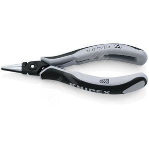 Изображение товара Прецизионные плоскогубцы захватные для электроники антистатические вороненые 130 мм (шт)