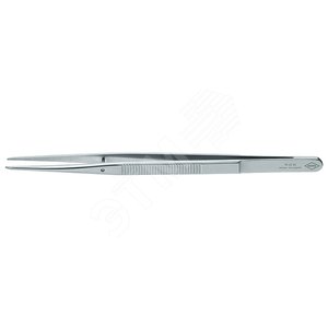 Изображение товара Пинцет захватный прецизионный с направляющим штифтом тонкие зазубренные губки L-155 мм хромоникелевая сталь антимагнитный кислотостойкий (шт)