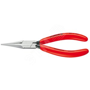 Изображение товара Плоскогубцы для регулировки реле прямые узкие плоские губки без насечки 34 мм L-135 мм чёрные обливные рукоятки (шт)