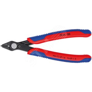 Изображение товара Бокорезы прецизионные ElecTronic Super KNips для тонких работ резка - мягкая проволока 02-16мм проволока средней твердости 12мм L=125мм высокочастотная закалка режущих кромок до 64HRC двухкомпонентные рукоятки черные (шт)