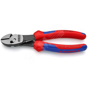 Бокорезы TwinForce с пружиной резка - мягкая проволока 55мм проволока средней твердости 46мм твердая проволока 32мм рояльная струна (HRC 59) 3мм L=180мм черные 2-компонентные рукоятки - фото 1