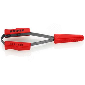 Пинцет-стриппер для удаления изолированныеующего лака с медных кабелей сменные ножи для различных параметров зачистки зачистка 06мм L=120мм пластиковые рукоятки KN-1511120 KNIPEX