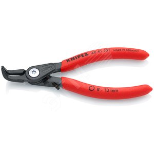 Щипцы прецизионные для внутренних стопорных колец с ограничителем раскрытия губки под углом 90° посадочный размер 8 - 13 мм диаметр наконечников 09 мм L-130 мм Cr-V чёрные обливные рукоятки - фото 1