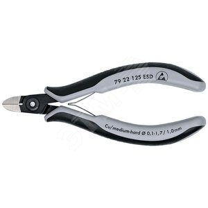 Прецизионные кусачки боковые для электроники антистатические ESD вороненые 125 мм - фото 1