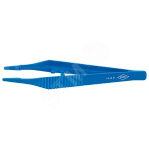 Пинцет пластмассовый термостойкий до 130°С рифлённые зазубренные трапециевидные губки шириной 35 мм L-130 мм - фото 1