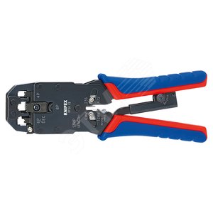 Изображение товара Пресс-клещи для штекеров типа RJ (WEsTern) для реза и зачистки плоских неэкранированных телефонных кабелей кол-во гнёзд: 3 RJ 10 (4-полюсный) 765 мм RJ 11/12 (6-полюсный) 965 мм RJ 45 (8-полюсный) 1168 мм L-200 мм чёрные 2-компонентные рукоятки (шт)