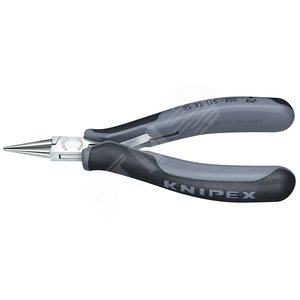 Плоскогубцы ЕSD захватные антистатические для электроники круглые губки L-115 мм 2-компонентные рукоятки - фото 1