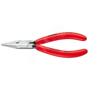 Изображение товара Плоскогубцы захватные прецизионные плоские вогнутые узкие губки L-125 мм чёрные обливные рукоятки (шт)