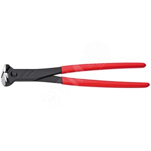 Кусачки торцевые резка - мягкая проволока 45мм проволока средней твердости 4мм твердая проволока 32мм L=280мм твердость кромок 61 HRC черные обливные рукоятки - фото 1