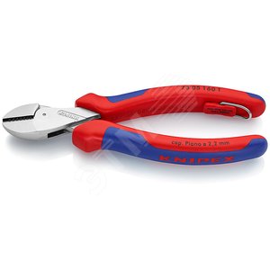 Бокорезы компактные X-CUT резка - мягкая проволока 48мм проволока средней твердости 38мм твердая проволока 27мм рояльная струна (HRC 59) 22мм L=160мм хромированные двухкомпонентные рукоятки крепление для страховки блистер - фото 1