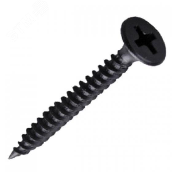 Саморез гипсокартон/металл 3.5х55 черный screw-GM-55 Крепдил