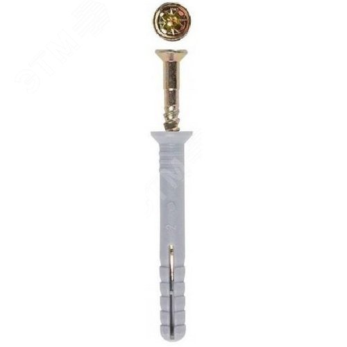 Изображение товара Дюбель-гвоздь 6х60 потайной бортик, полипропилен (ведро 200шт) (упак)