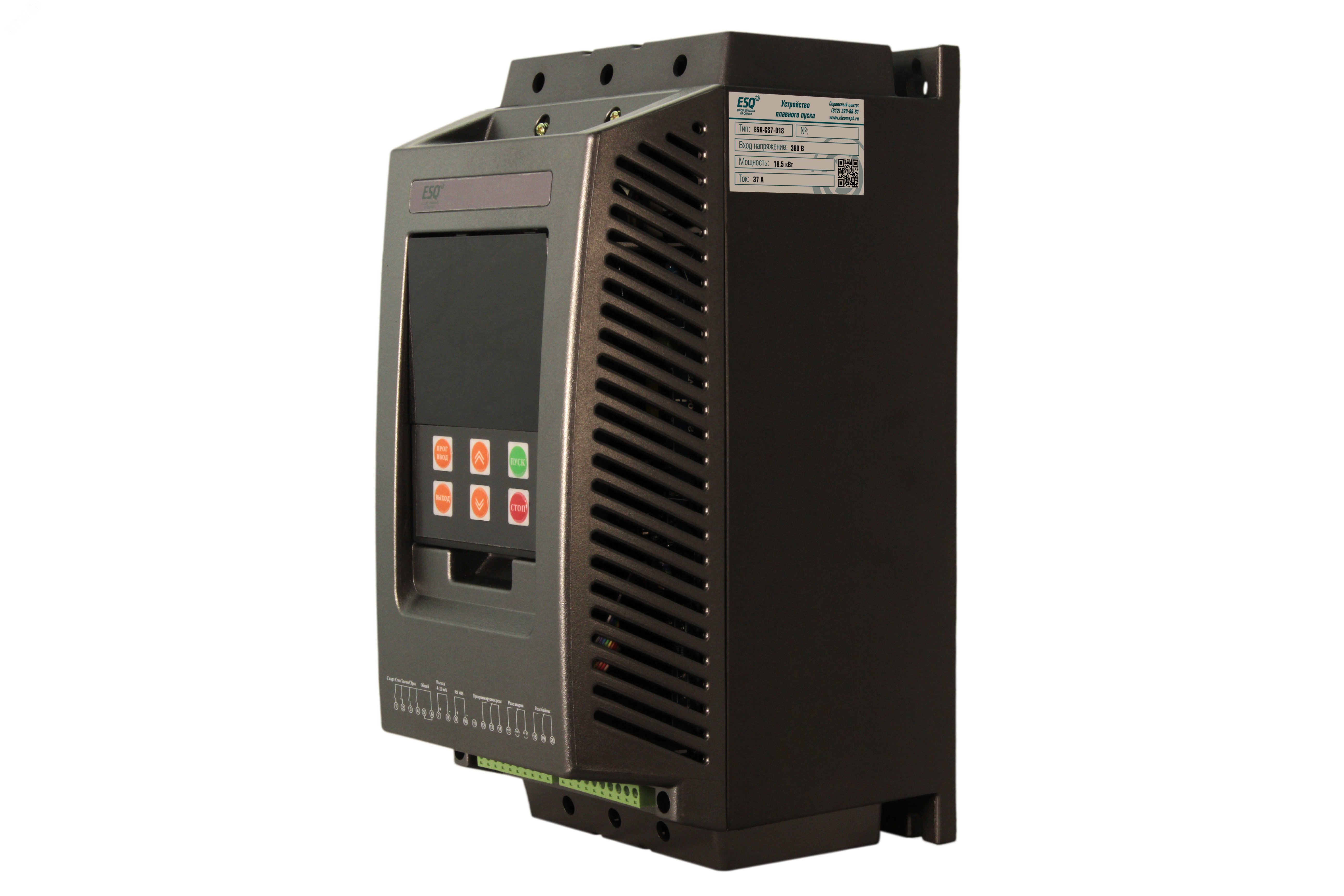 Изображение товара Устройство плавного пуска ESQ GS7-018 37А 380В 18.5кВт встроенный контактор