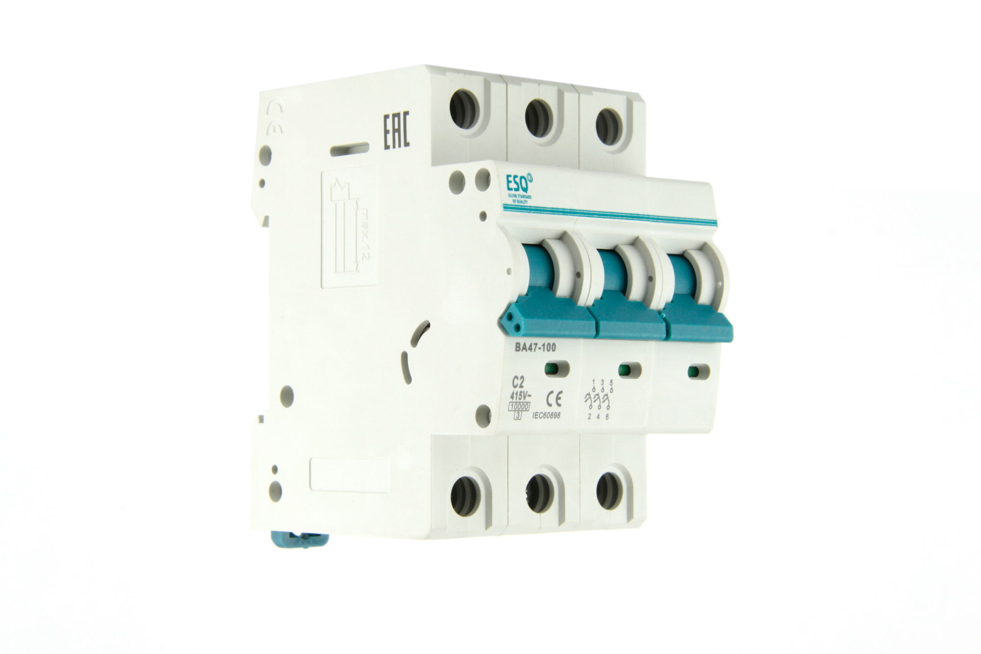 Выключатель автоматический ВА 47-100_3 полюса 63А ток к.з. 10кА хар-ка С