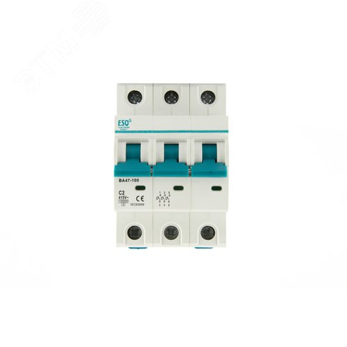 Выключатель автоматический ВА 47-100_3 полюса 63А ток к.з. 10кА хар-ка С - фото 2
