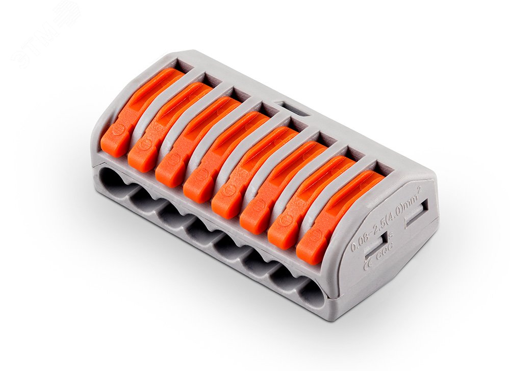 Изображение товара Клемма монтажная пружинная 8-проводная LD222-418 STEKKER CN