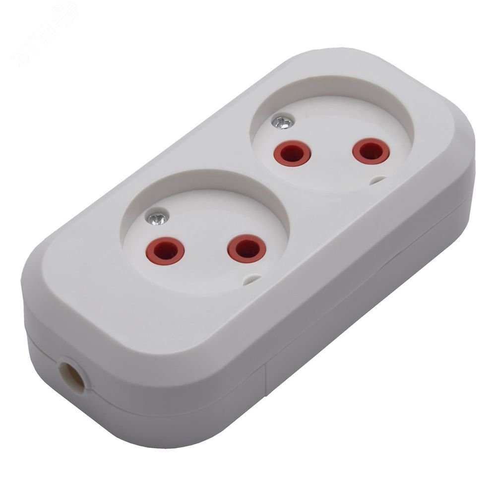 Изображение товара Розетка переносная разборная 2-местная б/з, белый (шт)