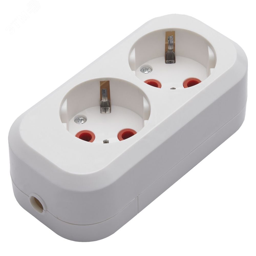 Изображение товара Розетка переносная разборная 2-местная с/з, белый (шт)