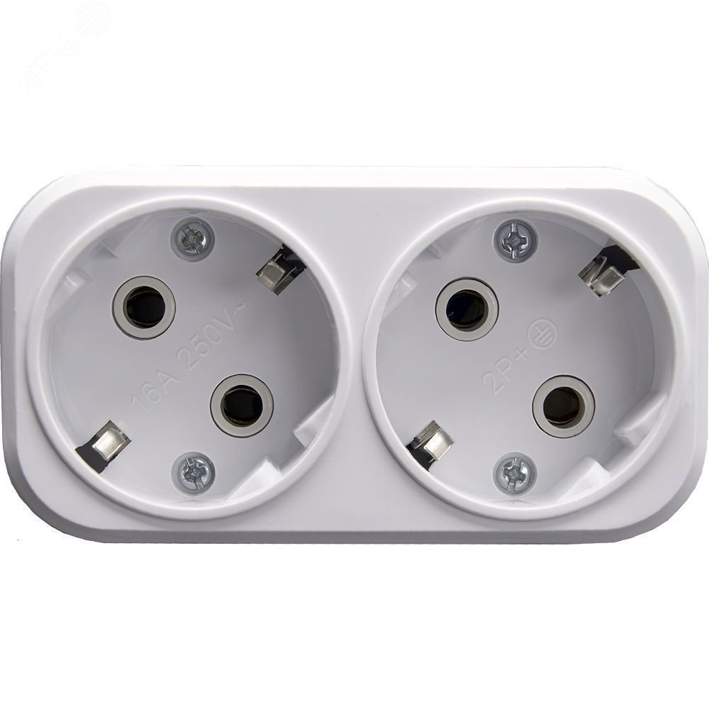 Изображение товара Разветвитель сетевой 2-местный с/з белый - надежное расширение розеток