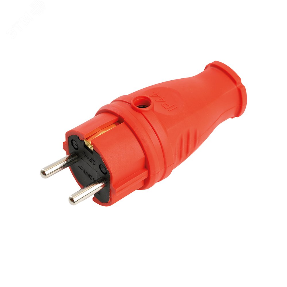 Изображение товара Вилка прямая с заземлением STEKKER RPG16-21-441 250В 16A IP44 красный