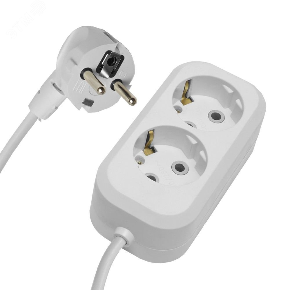 Изображение товара Удлинитель двухместный с/з 3x0,75 5м серия Home от STEKKER для бытового использования