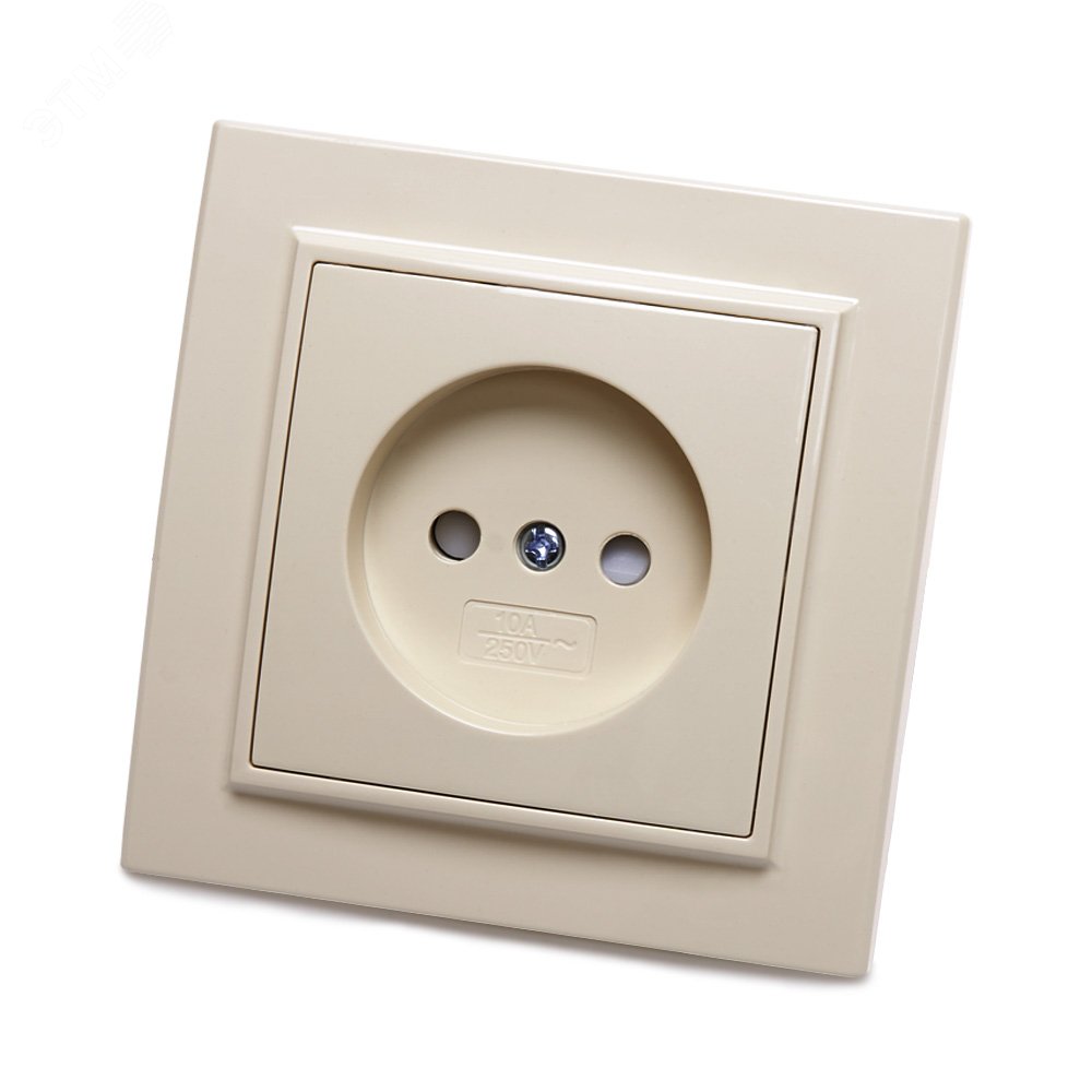 Изображение товара Розетка 1-местная б/з 250В 10А серия Эрна слоновая кость STEKKER PST10-9009-02