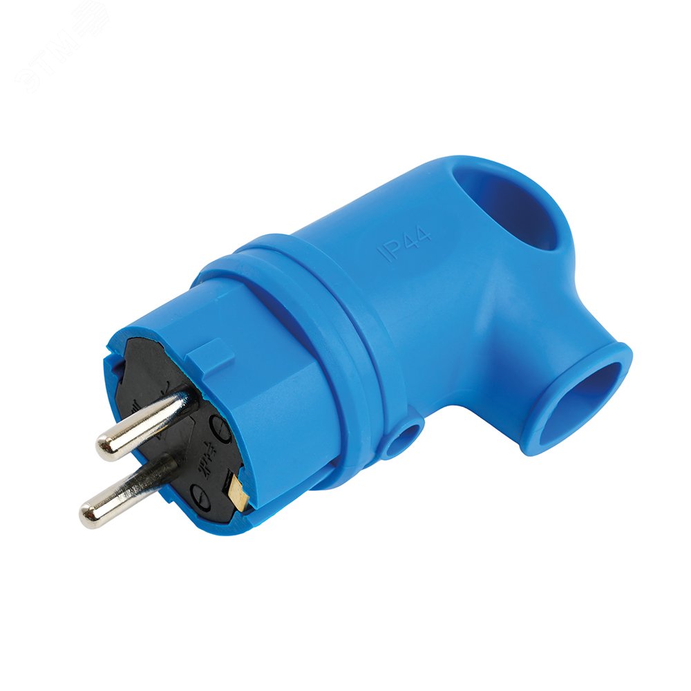 Изображение товара Вилка угловая с/з 250 В 16 А IP44 Одри каучук синий
