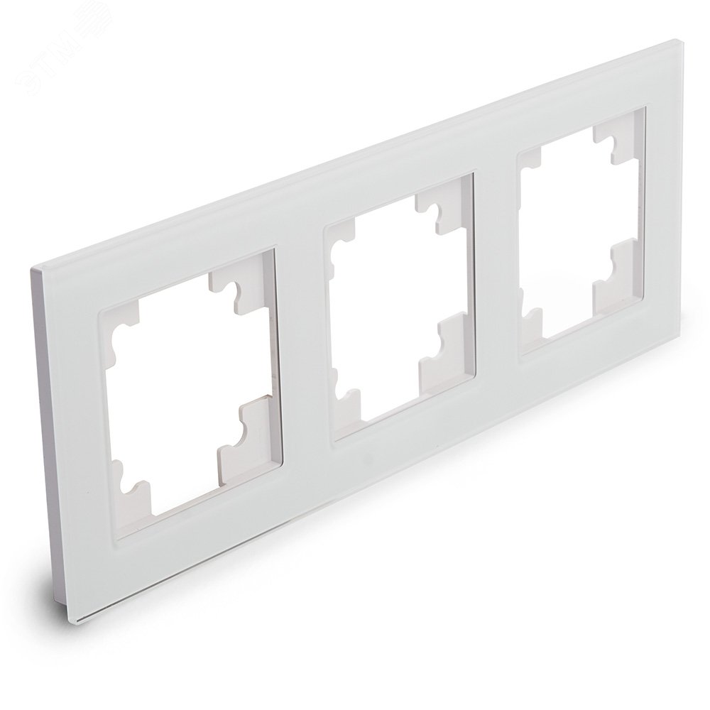 Рамка трехместная горизонтальная, серия Катрин, белый, GFR00-7003-01 STEKKER - превью