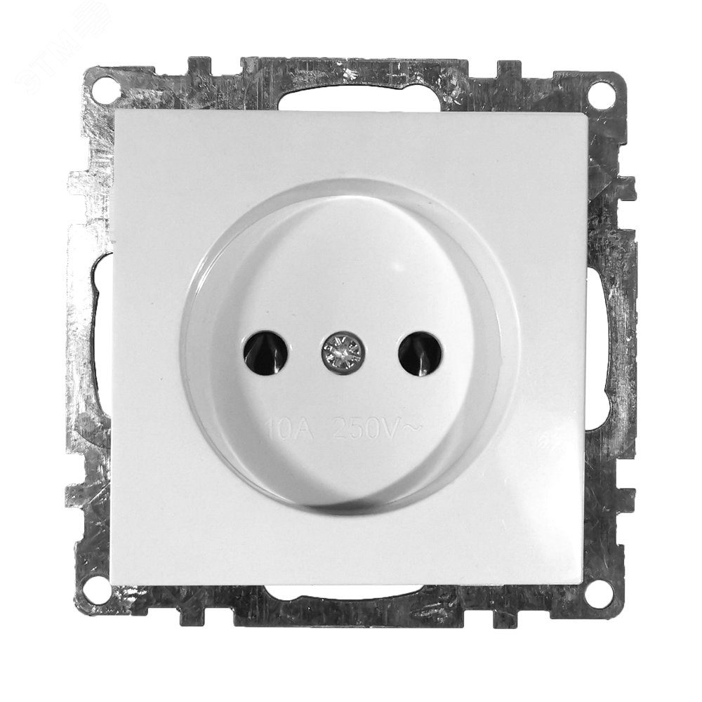 Изображение товара Розетка 1-местная б/з Катрин от STEKKER белая для скрытого монтажа