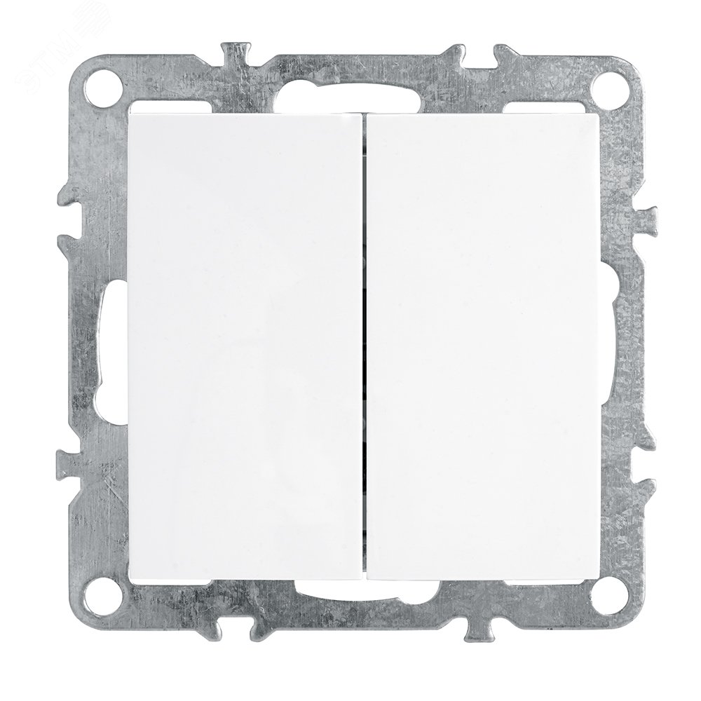 Изображение товара Двухклавишный выключатель серии Эрна 250 В 10 А белый скрытый монтаж