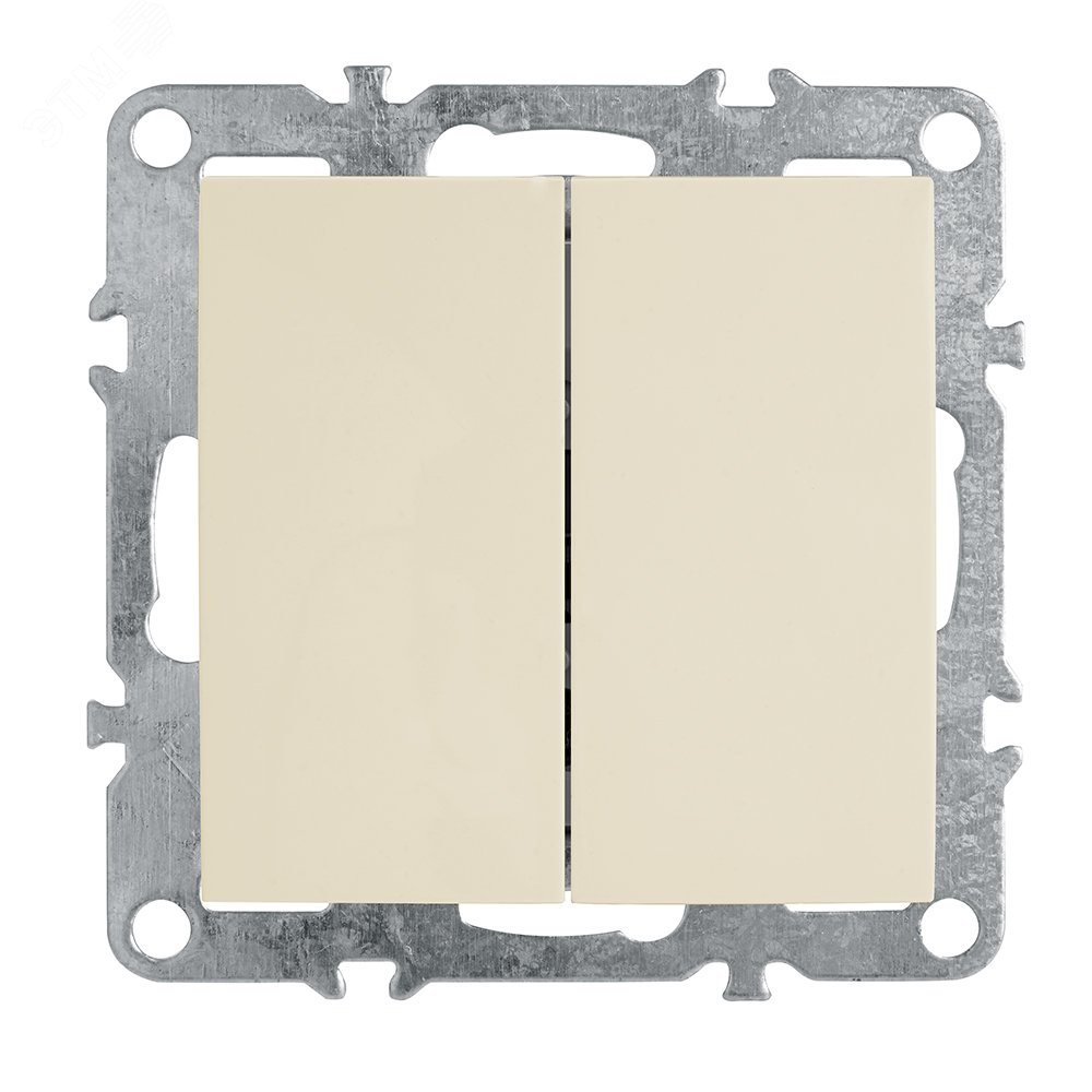 Изображение товара Выключатель двухклавишный (механизм), 250В, 10А, серия Эрна, слоновая кость Stekker (шт)