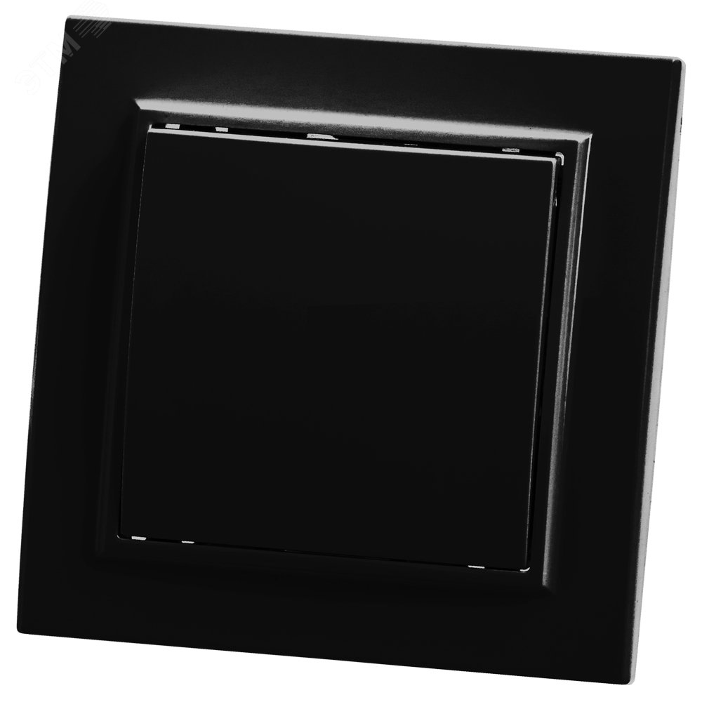 Изображение товара Выключатель одноклавишный, 250В, 10А, серия Эрна, черный Stekker (шт)