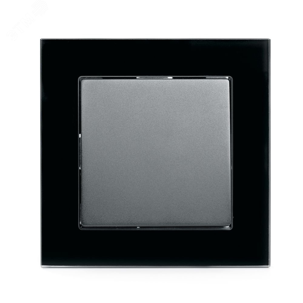 Выключатель 1-клавишный, серия Катрин, черный, GLS10-7003-05 STEKKER - превью 2