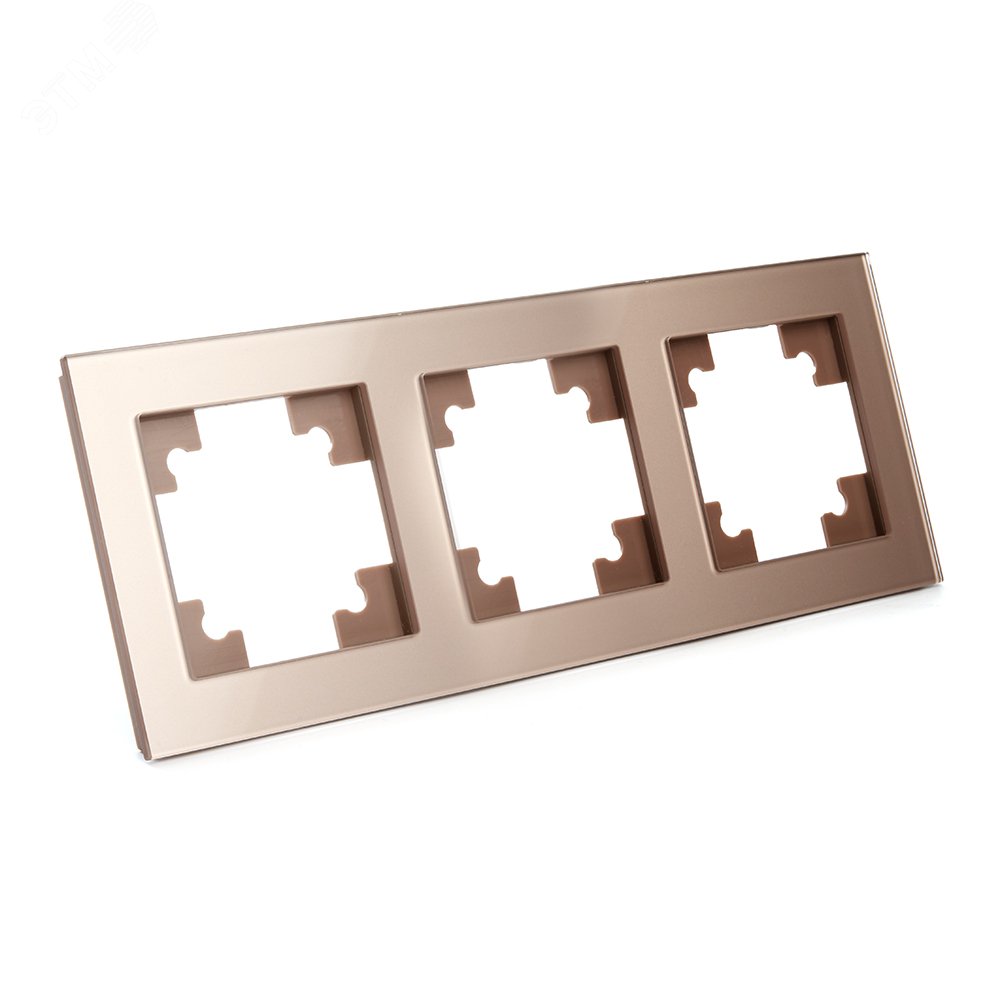Изображение товара Рамка трехместная горизонтальная, Катрин, шампань, (шт)