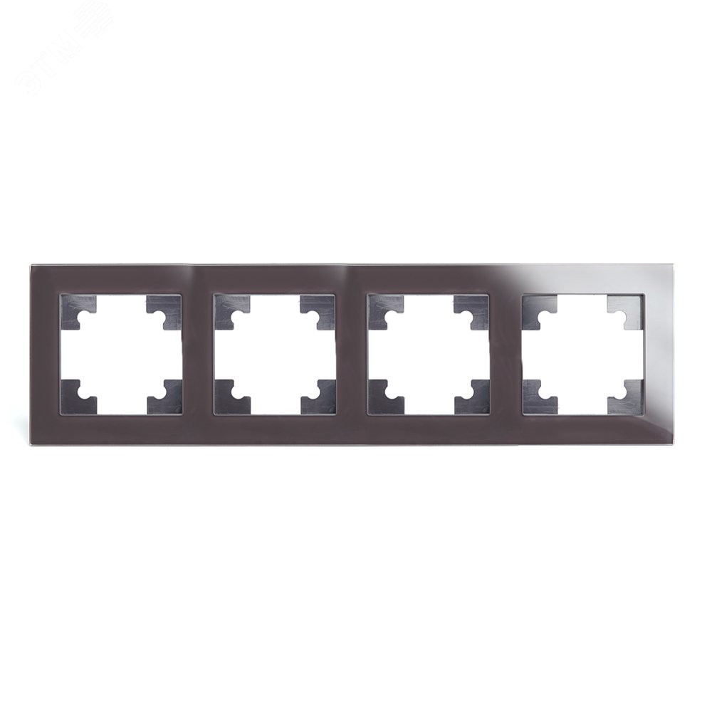 Изображение товара Рамка четырехместная горизонтальная, Катрин, шоколад, (шт)