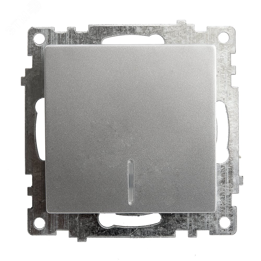 Изображение товара Выключатель 1-клавишный c индикатором серия Катрин 250В 10А серебро