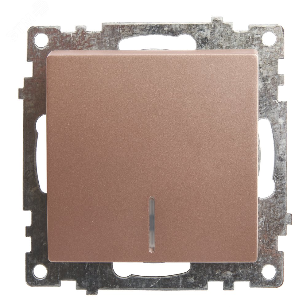 Изображение товара Выключатель одноклавишный c индикатором серии Катрин, шампань, скрытая установка