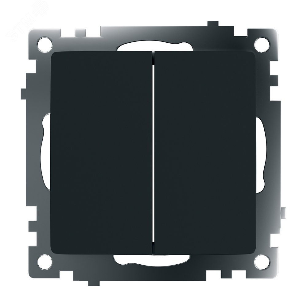 Выключатель 2-клавишный, серия Катрин, черный, GLS10-7104-05 STEKKER - превью 2