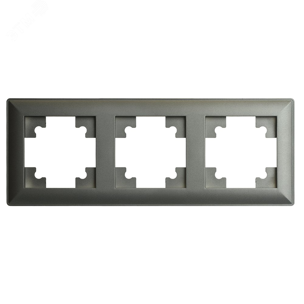 Изображение товара Рамка трехместная пластик серия Катрин графит STEKKER (шт)