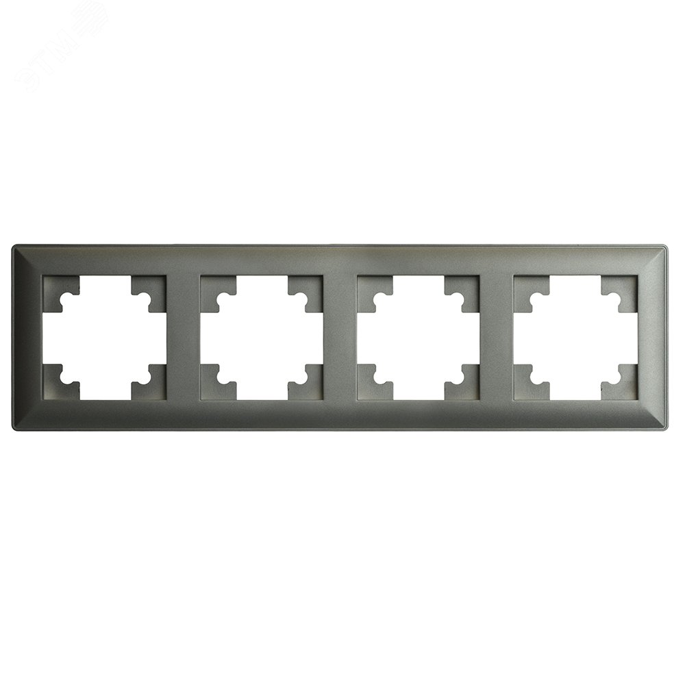 Изображение товара Рамка четырехместная пластиковая серия Катрин графит STEKKER