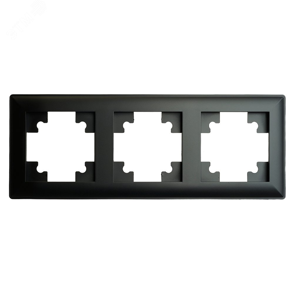 Изображение товара Рамка трехместная пластик серия Катрин черный STEKKER (шт)